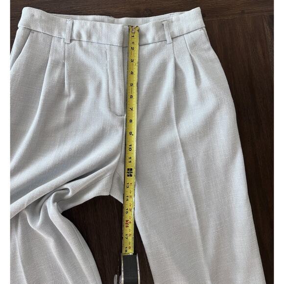 House Of Harlow Pastel Blue Pants Womens 8 Textured Pleated Straight Leg Dress - Picture 5 of 8